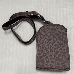 Inicat Leopard Print griege rfid blocking Crossbody Bag